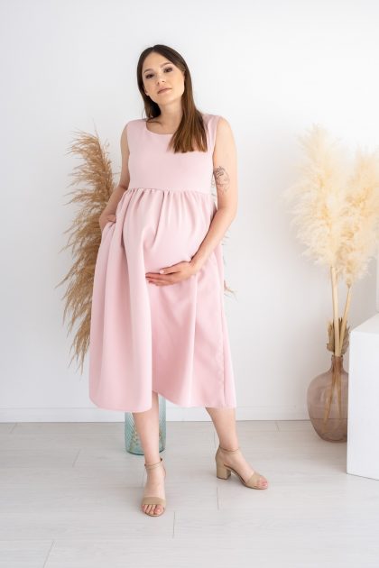 Sukienka ciążowa Alison pudrowy róz limone